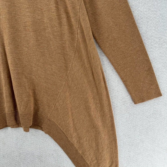 Chicos Tunic Sweater MEDIUM BeigeTurtleneck Handkerchief Hem Cashmere Blend - Picture 4 of 14